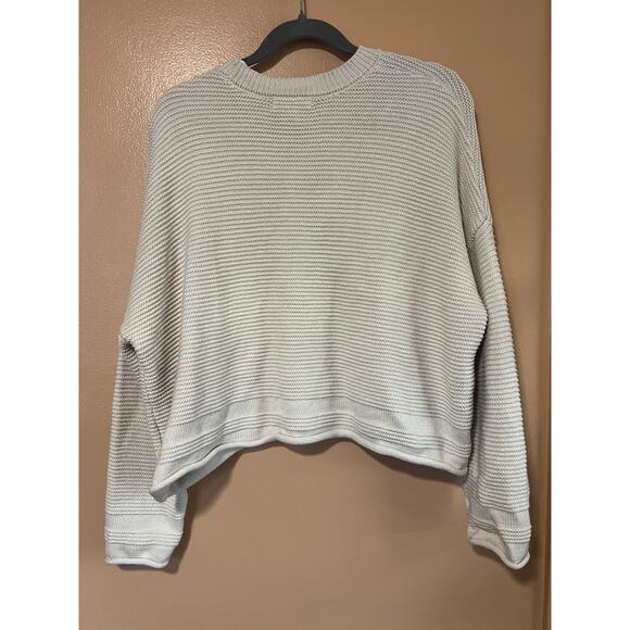 Sincerely Jules Oatmeal Chunky Ribbed Crop Pullover Sweater Size L Boho EUC - Picture 6 of 6